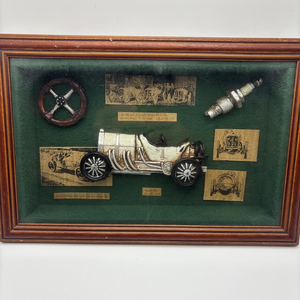 Mercedes 1908 French Grand Prix Christian Lautenschlager Shadow Box Collectors